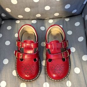 L'amour red Beatrix double strap shoes